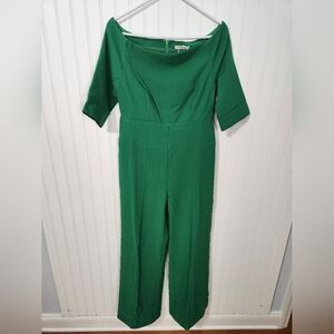 Fehaute | NWT Off The Shoulder Pantsuit Green Size 6